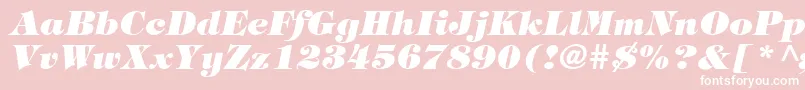 Timpaniheavy ffy-Schriftart – Weiße Schriften auf rosa Hintergrund