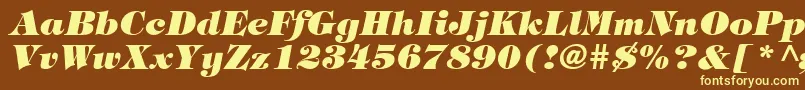 Timpaniheavy ffy Font – Yellow Fonts on Brown Background