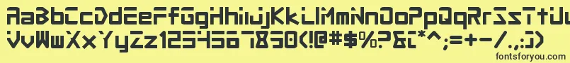 Шрифт Procv2 – чёрные шрифты на жёлтом фоне