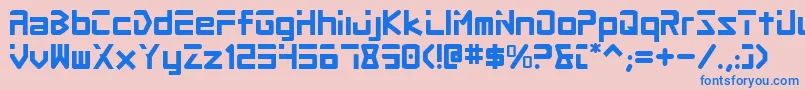 Procv2-Schriftart – Blaue Schriften auf rosa Hintergrund
