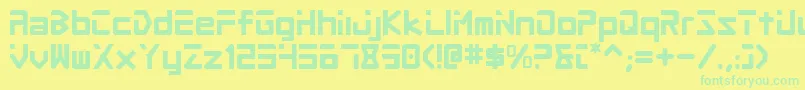 フォントProcv2 – 黄色い背景に緑の文字