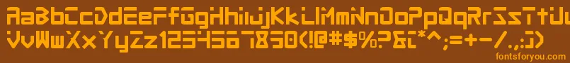 Procv2 Font – Orange Fonts on Brown Background