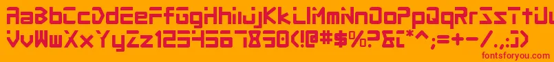 Procv2 Font – Red Fonts on Orange Background