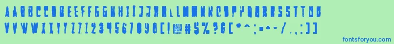 Falturaalienフォントについての詳細 フォントFalturaalien – 青い文字は緑の背景です。