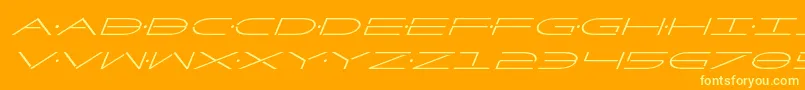 Factorsuperital Font – Yellow Fonts on Orange Background