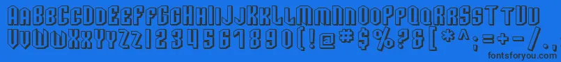 SfArcheryBlackScShaded Font – Black Fonts on Blue Background