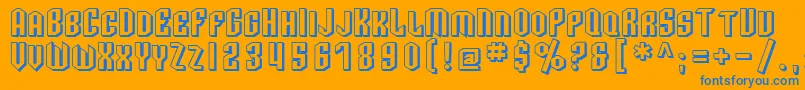 SfArcheryBlackScShaded Font – Blue Fonts on Orange Background