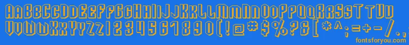 SfArcheryBlackScShaded Font – Orange Fonts on Blue Background