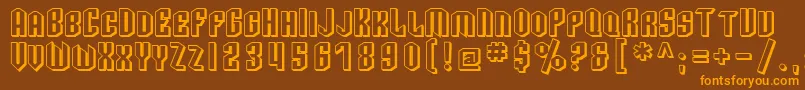 SfArcheryBlackScShaded Font – Orange Fonts on Brown Background