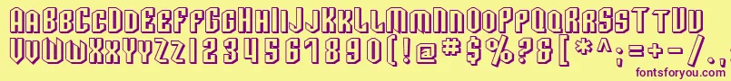 SfArcheryBlackScShaded Font – Purple Fonts on Yellow Background