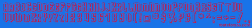 SfArcheryBlackScShaded Font – Red Fonts on Blue Background