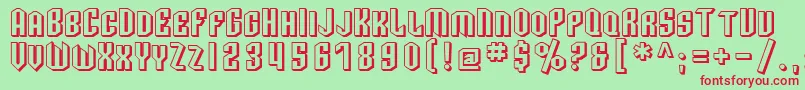SfArcheryBlackScShaded Font – Red Fonts on Green Background