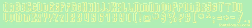 SfArcheryBlackScShaded Font – Yellow Fonts on Green Background