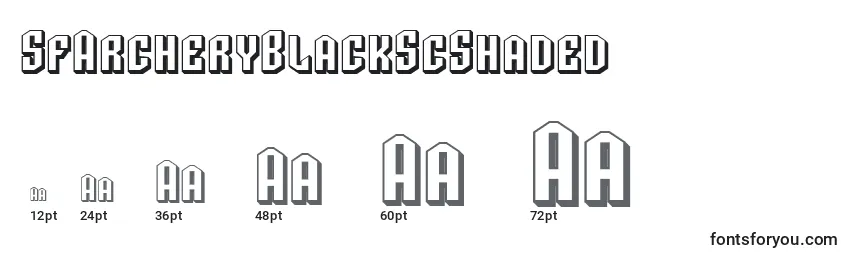 SfArcheryBlackScShaded Font Sizes