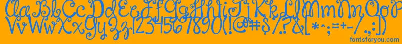 Jandahappyday Font – Blue Fonts on Orange Background