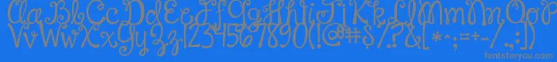 Jandahappyday-Schriftart – Graue Schriften auf blauem Hintergrund