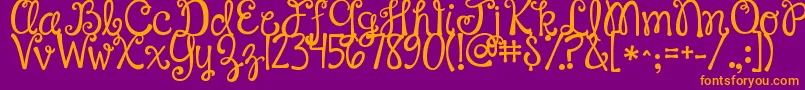 Jandahappyday Font – Orange Fonts on Purple Background