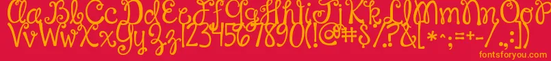 fuente Jandahappyday – Fuentes Naranjas Sobre Fondo Rojo