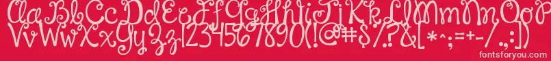 Jandahappyday Font – Pink Fonts on Red Background