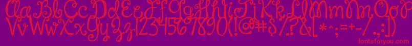 Jandahappyday Font – Red Fonts on Purple Background