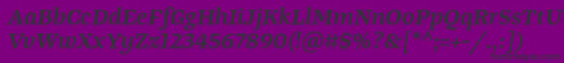 TangerserifwideSemibolditalic Font – Black Fonts on Purple Background