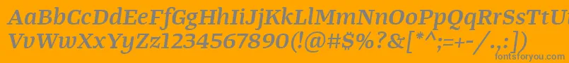 TangerserifwideSemibolditalic Font – Gray Fonts on Orange Background