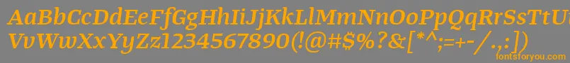 TangerserifwideSemibolditalic Font – Orange Fonts on Gray Background