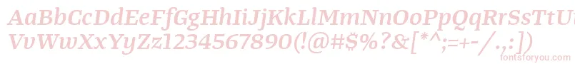 TangerserifwideSemibolditalic Font – Pink Fonts on White Background