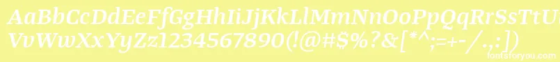 TangerserifwideSemibolditalic Font – White Fonts on Yellow Background