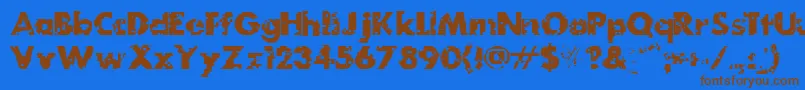 MydogspotgridBold Font – Brown Fonts on Blue Background