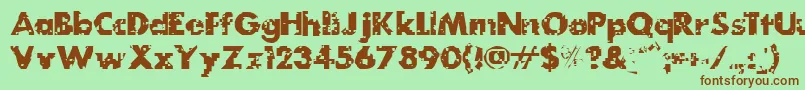 MydogspotgridBold Font – Brown Fonts on Green Background