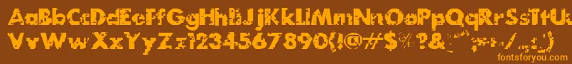 MydogspotgridBold Font – Orange Fonts on Brown Background