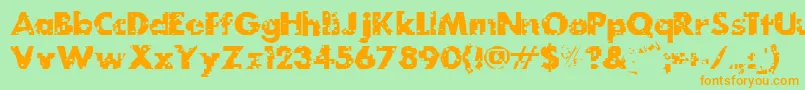 MydogspotgridBold Font – Orange Fonts on Green Background