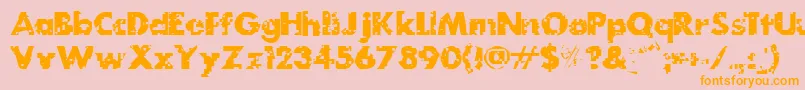MydogspotgridBold-fontti – oranssit fontit vaaleanpunaisella taustalla