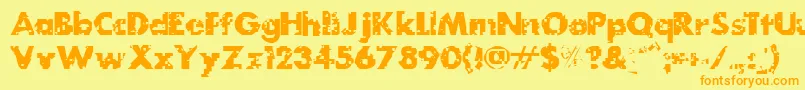 MydogspotgridBold Font – Orange Fonts on Yellow Background