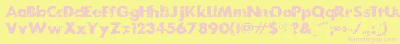 MydogspotgridBold Font – Pink Fonts on Yellow Background