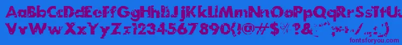 MydogspotgridBold Font – Purple Fonts on Blue Background