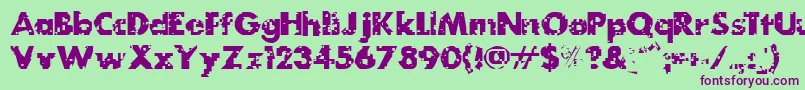 MydogspotgridBold Font – Purple Fonts on Green Background