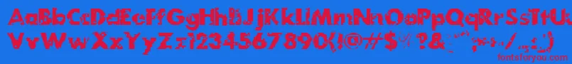 MydogspotgridBold Font – Red Fonts on Blue Background