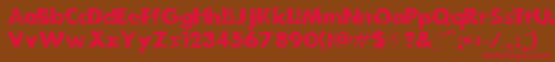 MydogspotgridBold-Schriftart – Rote Schriften auf braunem Hintergrund