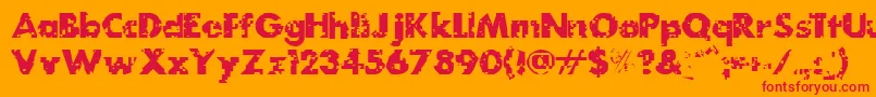 Fonte MydogspotgridBold – fontes vermelhas em um fundo laranja