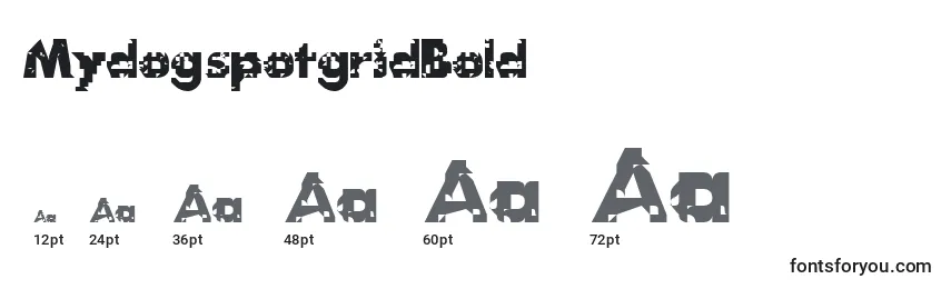 MydogspotgridBold Font Sizes