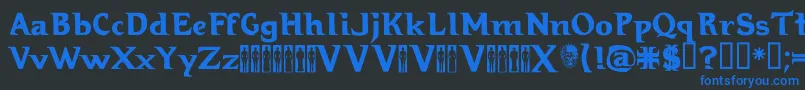 Hellraiser Font – Blue Fonts on Black Background