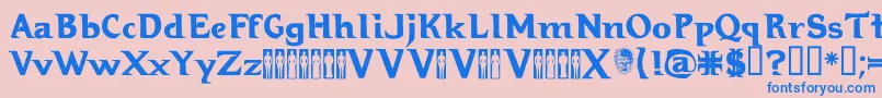 Hellraiser Font – Blue Fonts on Pink Background