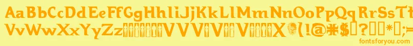 Hellraiser Font – Orange Fonts on Yellow Background