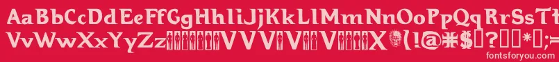 Hellraiser Font – Pink Fonts on Red Background