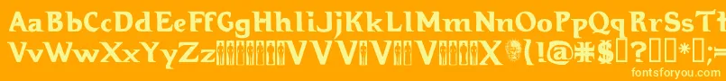 Hellraiser Font – Yellow Fonts on Orange Background