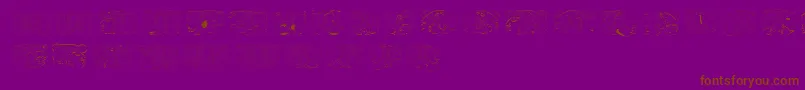 SpiritOfMontezumaFour-Schriftart – Braune Schriften auf violettem Hintergrund