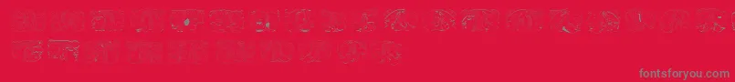 フォントSpiritOfMontezumaFour – 赤い背景に灰色の文字