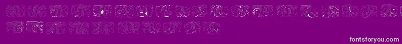 SpiritOfMontezumaFour-Schriftart – Grüne Schriften auf violettem Hintergrund